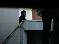 Asian student black hair bitch taking a piss