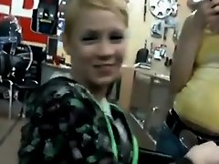2 Teens Suck Off A Guy In A Store